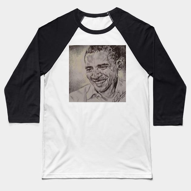 PRESIDENT OBAMA Baseball T-Shirt by cindybrady1986